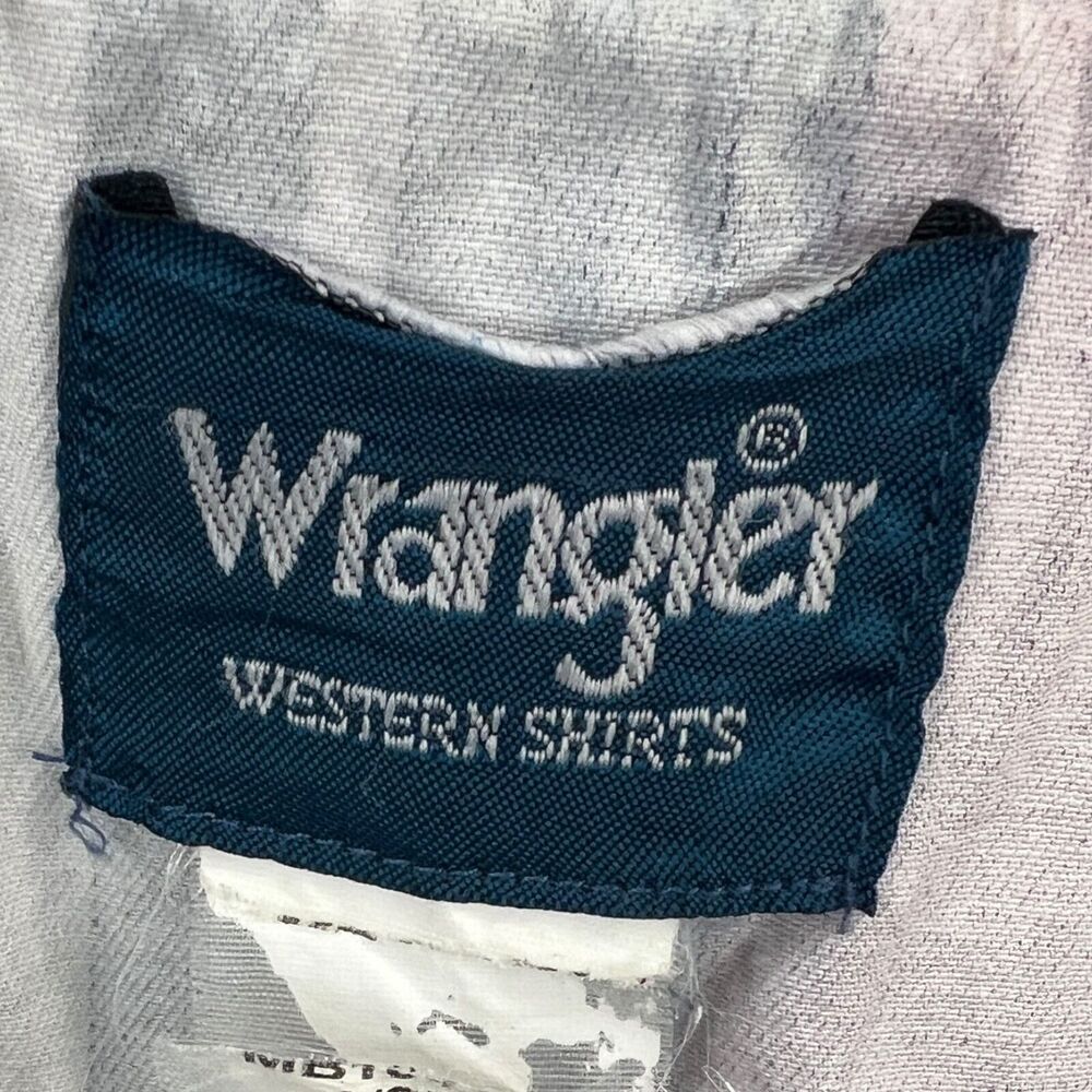 Vintage Wrangler Green Red Striped Long Sleeve Button Up Pearl Snap Size Large - Picture 6 of 6